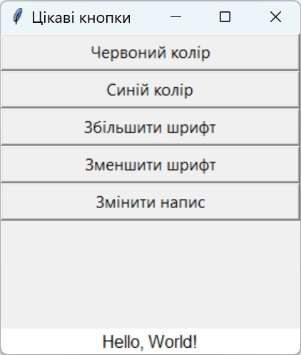 Вікно, створене за допомогою tkinter